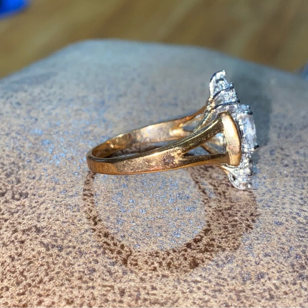 Costume Fashion Jewelry Metal Ring With Artificial Stone Size 10 - Picture 3 of 8